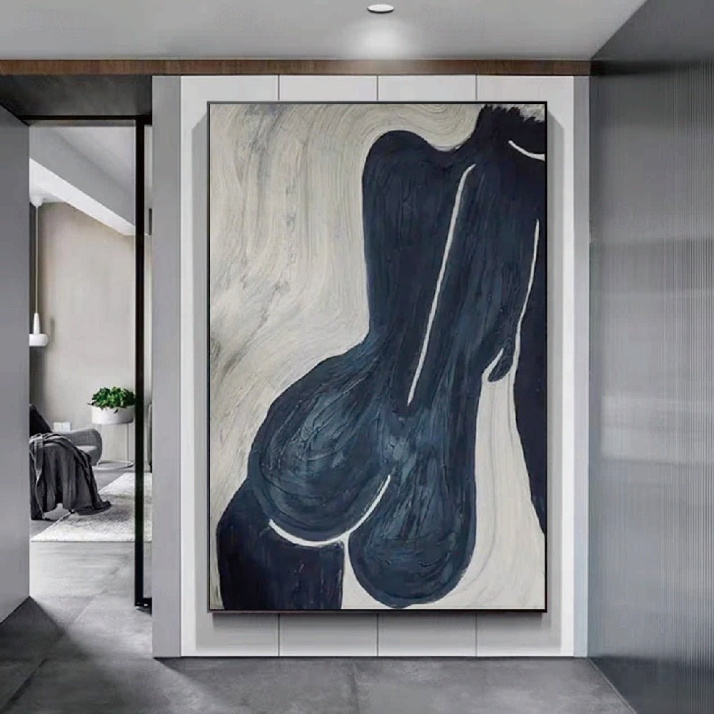 Large Abstract Nude Figure Canvas Art - Modern Minimalist Painting