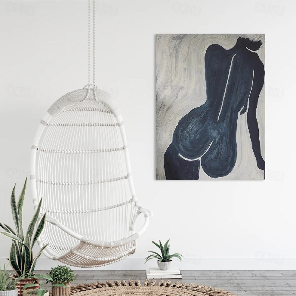 Large Abstract Nude Figure Canvas Art - Modern Minimalist Painting