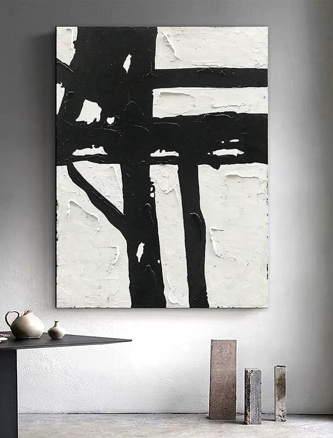 Monochrome Minimalist Textured Canvas