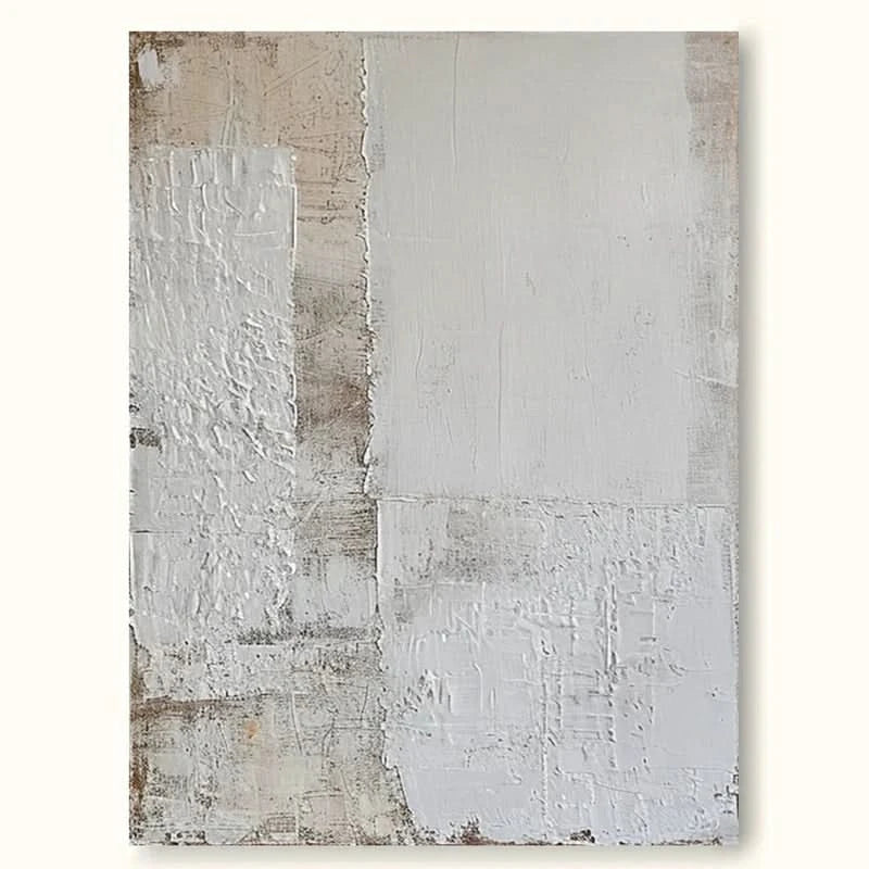 Pure White Textured Geometric Art