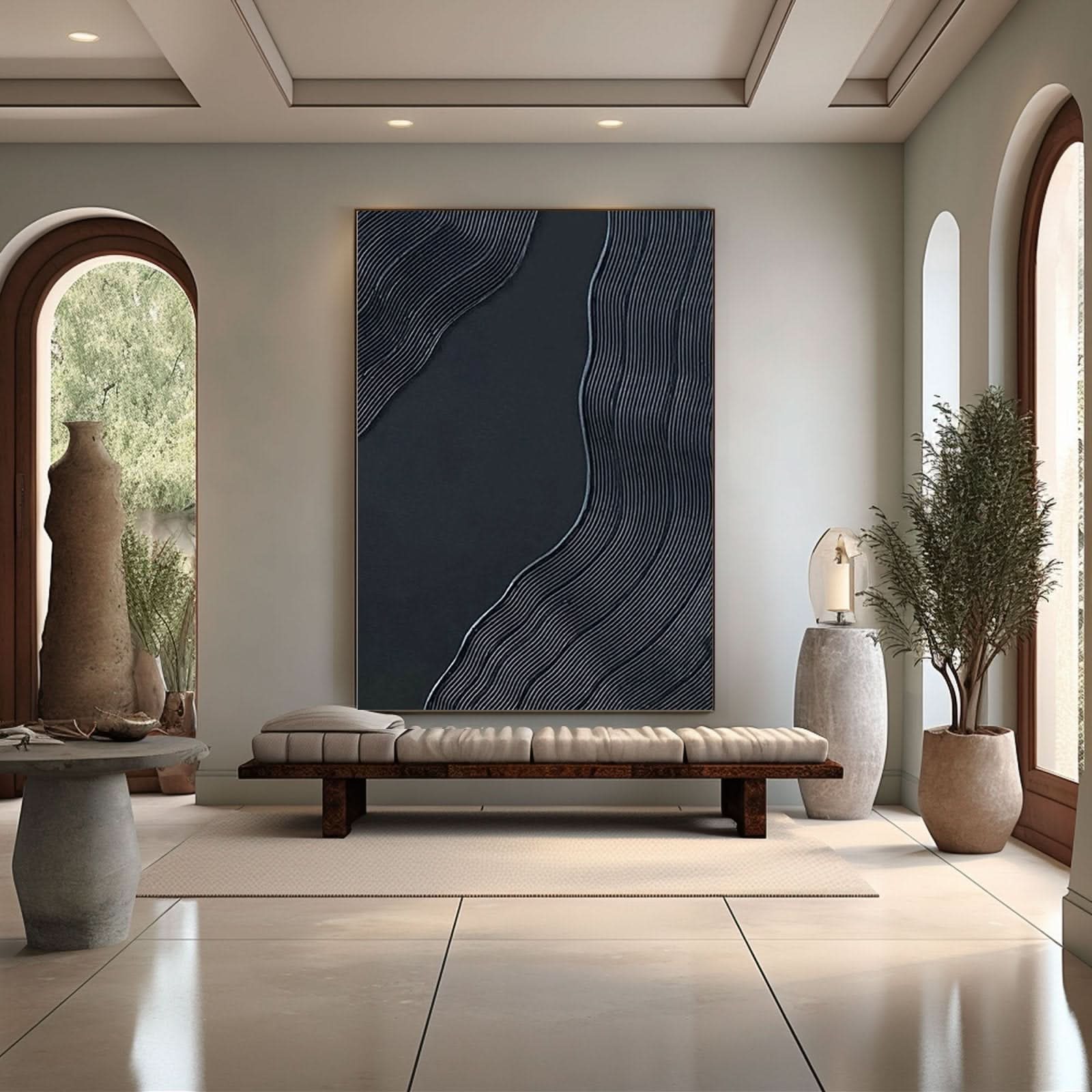 Minimalist Plaster Painting "Flow" - nukeart