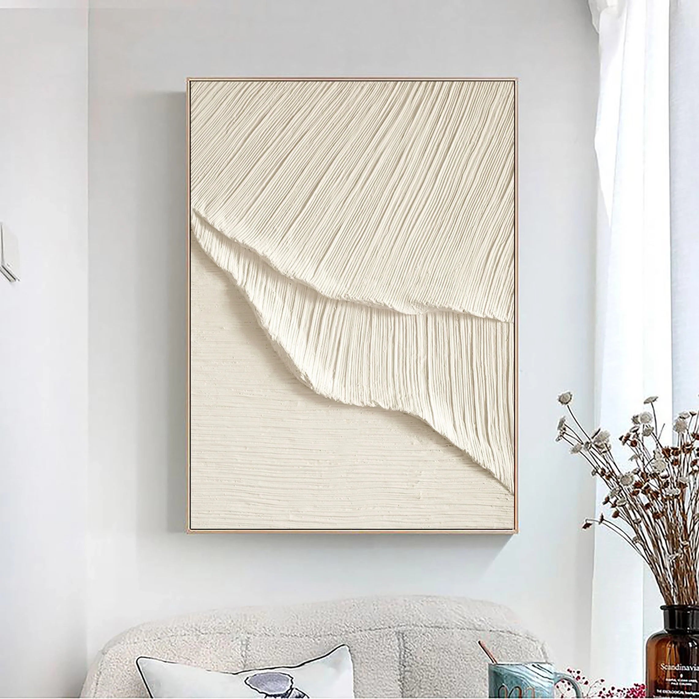 Minimalist Textured Plaster Art Painting Wall Artwork Original by Artist