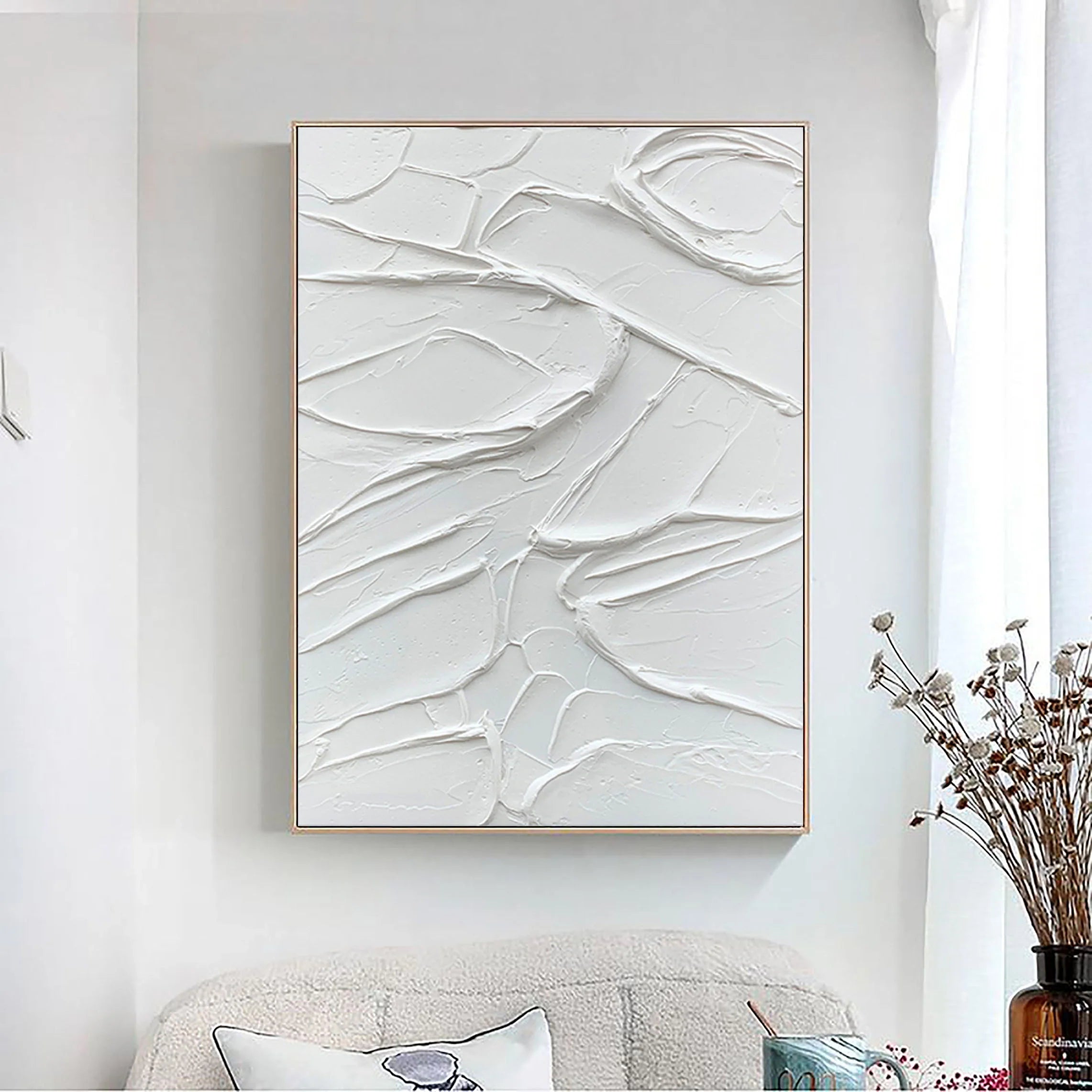 Plaster 3D Textured Minimalist Painting Original Wall Decor by Artist