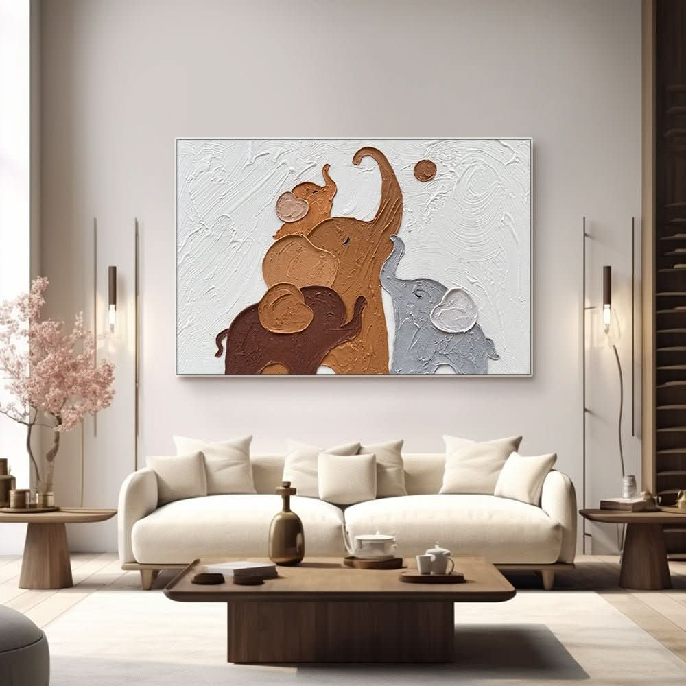 Plaster Wall Art "Elephant Harmony" - nukeart