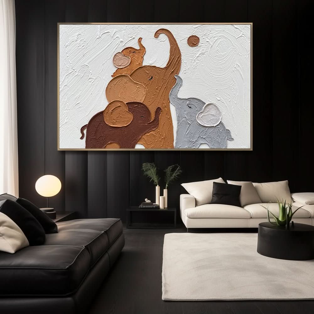 Plaster Wall Art "Elephant Harmony" - nukeart