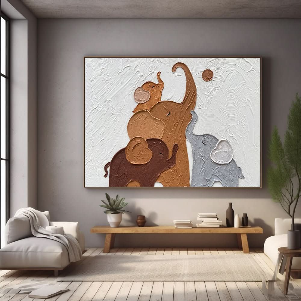 Plaster Wall Art "Elephant Harmony" - nukeart