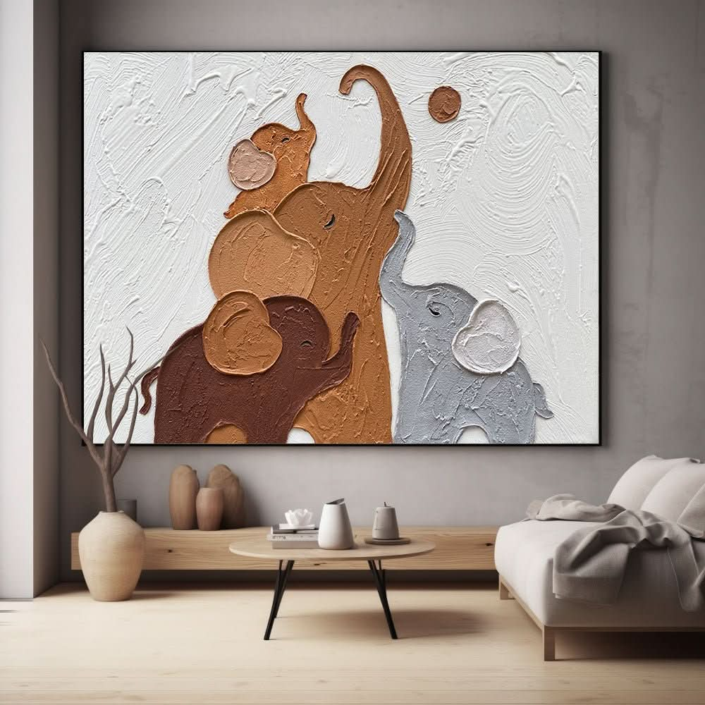 Plaster Wall Art "Elephant Harmony" - nukeart