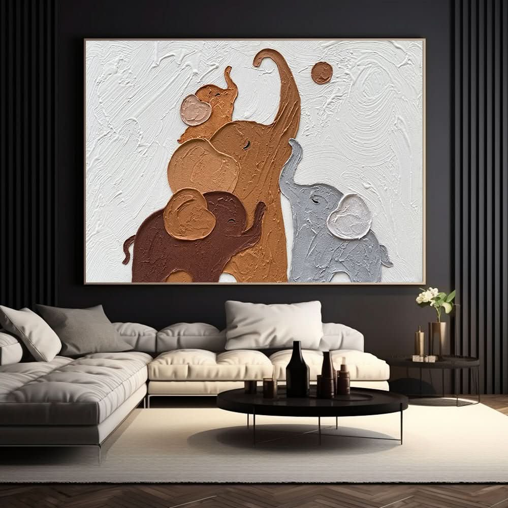 Plaster Wall Art "Elephant Harmony" - nukeart