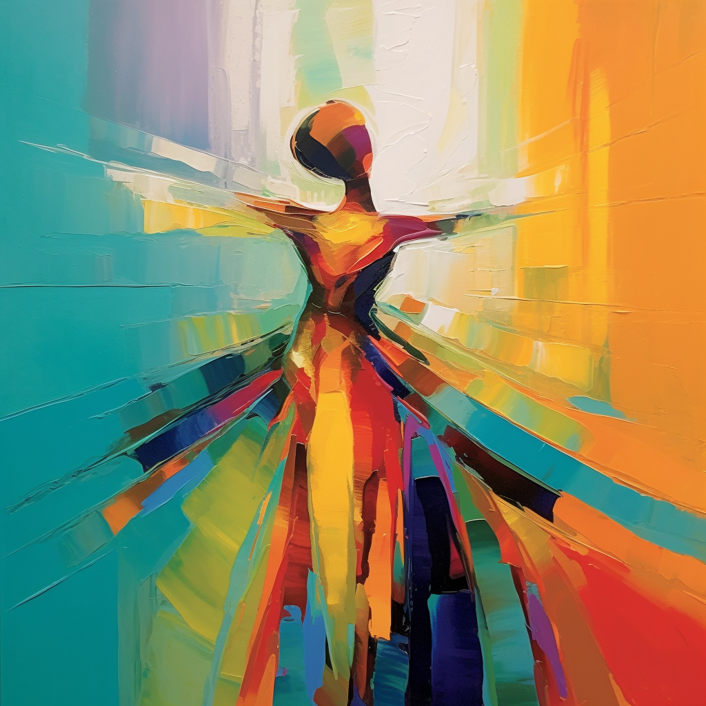 Large Abstract Oil Painting of Dancing Girl Dancing Girl Art on Canvas Dancing Girl Canvas Wall Art