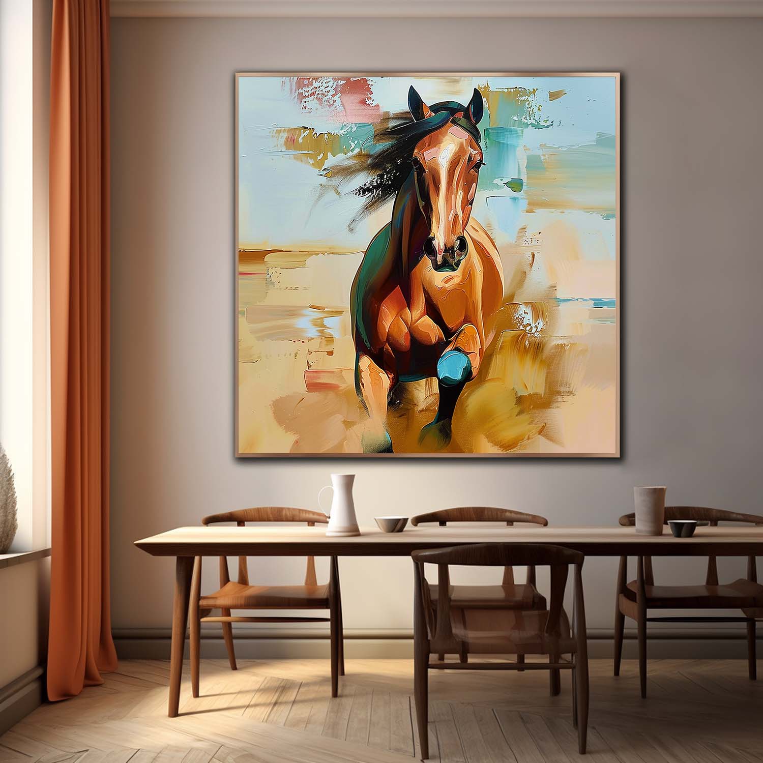 Palette Horse Abstract Wall Art Decor Running Horse Oil Painting For Sale Horse Texture Painting On Canvas