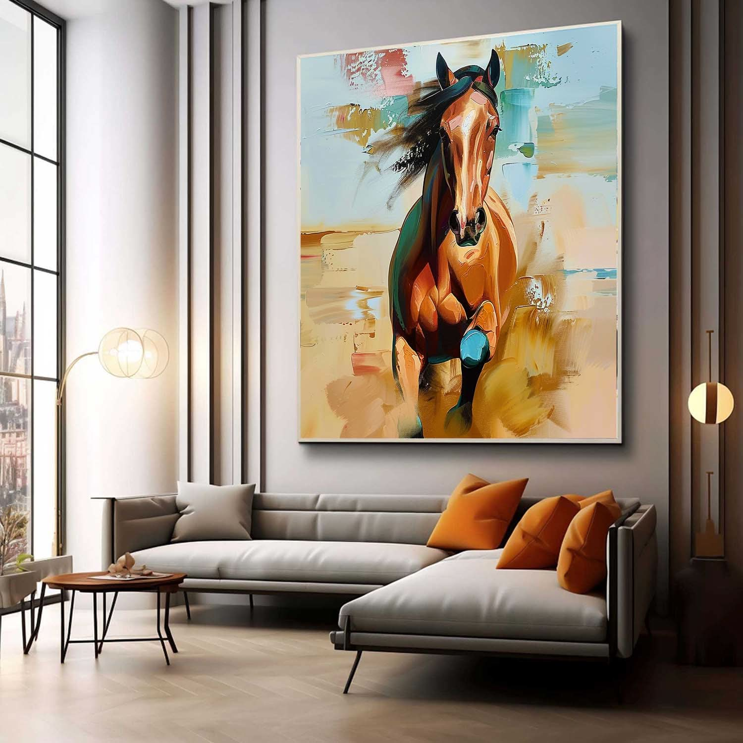 Palette Horse Abstract Wall Art Decor Running Horse Oil Painting For Sale Horse Texture Painting On Canvas