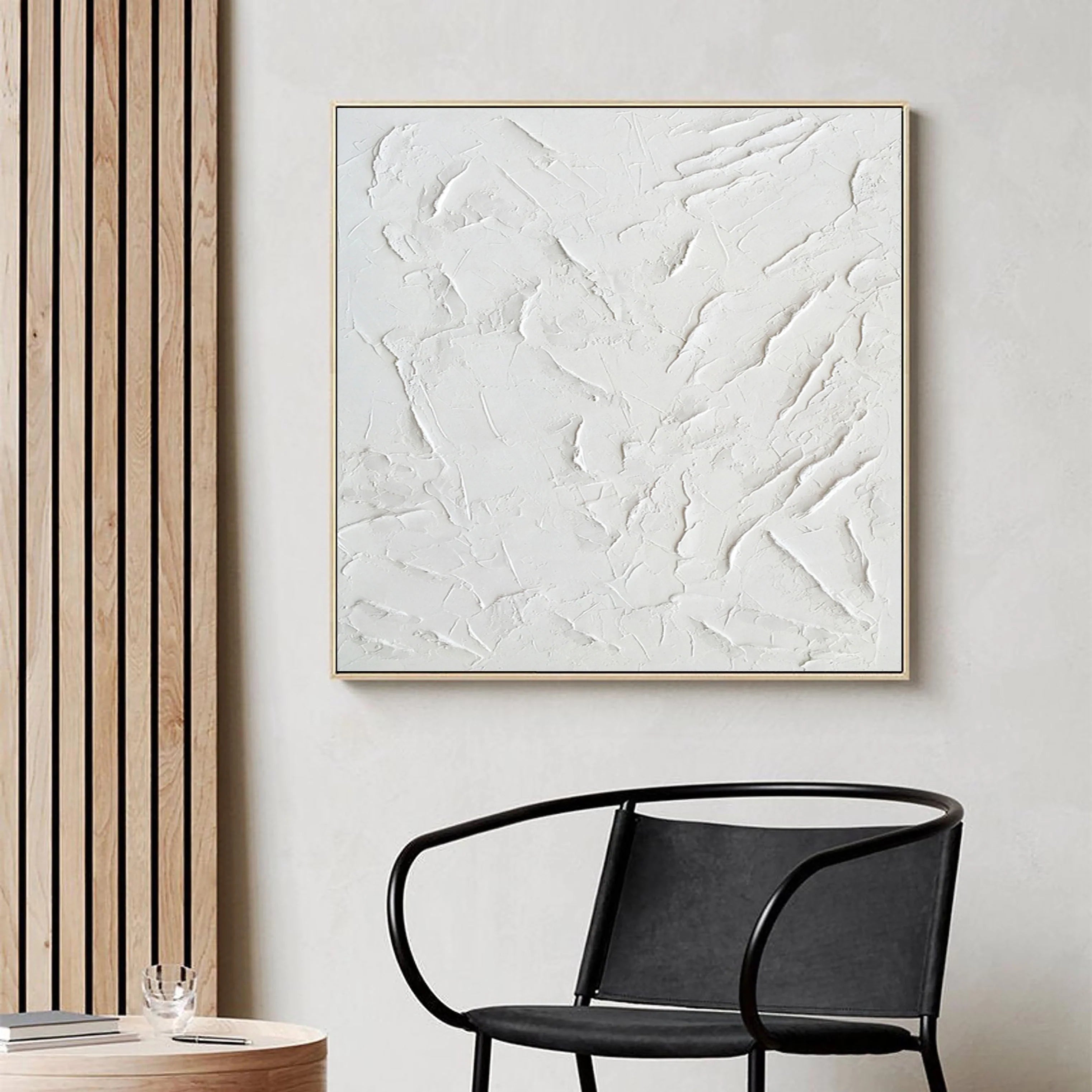 Minimalistic Plaster 3D Textured Painting on Canvas Original Handcrafted