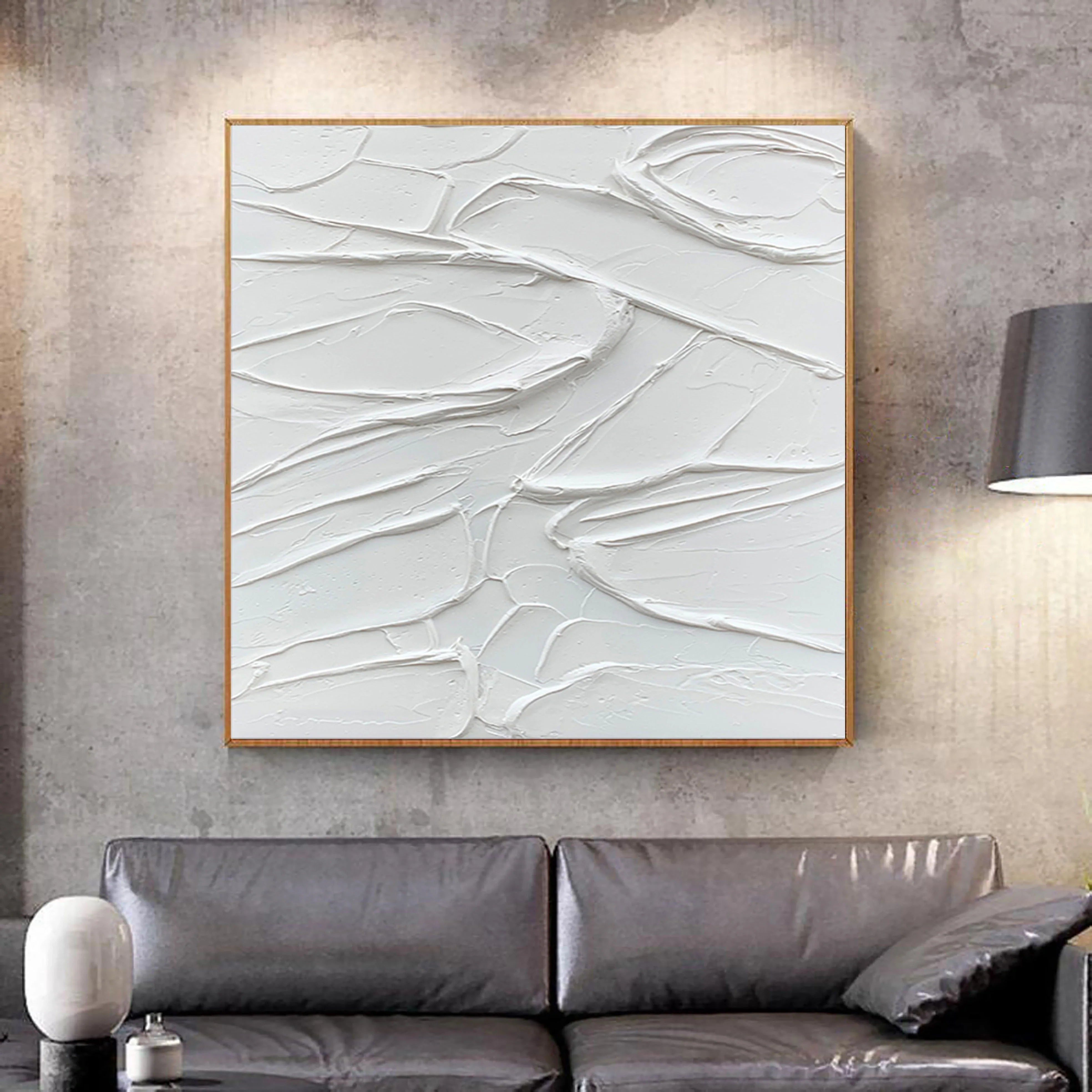 Textured Plaster Minimalist Painting Original Wall Decor for Room