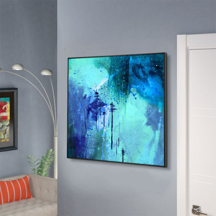 Abstract Acrylic Painting On Canvas Large Painting Blue Painting | Beautiful picture scroll