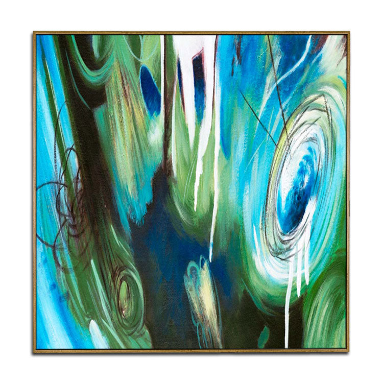 Abstract Painting Blue Abstract Painting Blue And Green Canvas Art Modern Painting | 3D magic