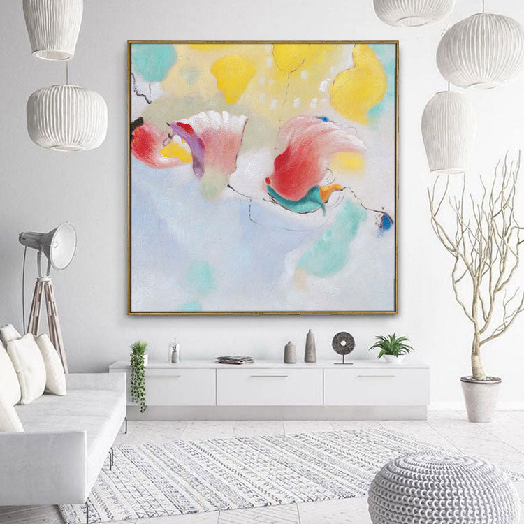 Large Abstract Painting On Canvas Light Blue Painting Contemporary Painting | Ever leave or forsake