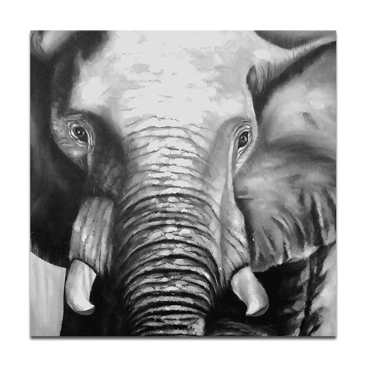 Abstract elephant oil painting | Looking forward to