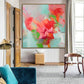 Painting Handmade Map of the World Abstract Canvas Wall Art Red Painting | China