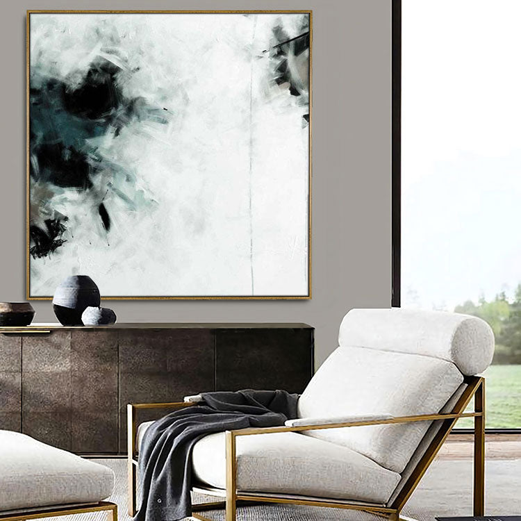 Black and White Painting Oversized Painting Original Oil Painting Contemporary Painting Wall Decor Art | Cock