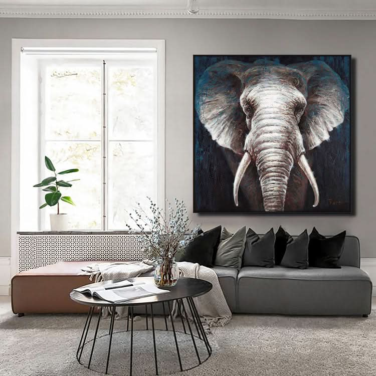 Large Abstract Elephant Painting Cute Elephant Oil Painting Original  Painting Oversized Elephant Painting Abstract | Elephant