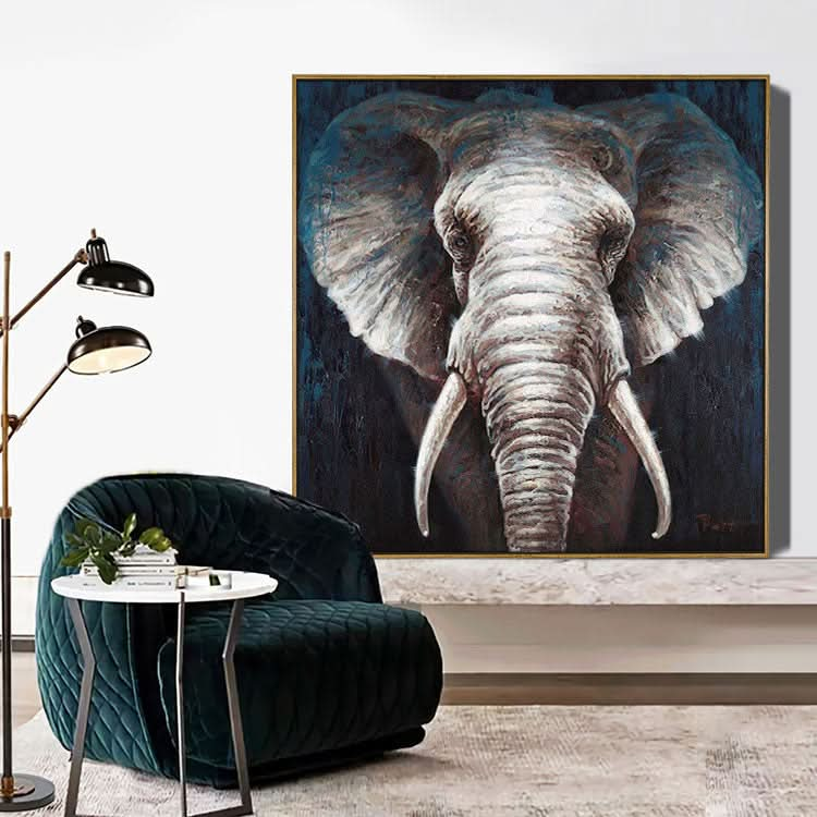 Large Abstract Elephant Painting Cute Elephant Oil Painting Original  Painting Oversized Elephant Painting Abstract | Elephant