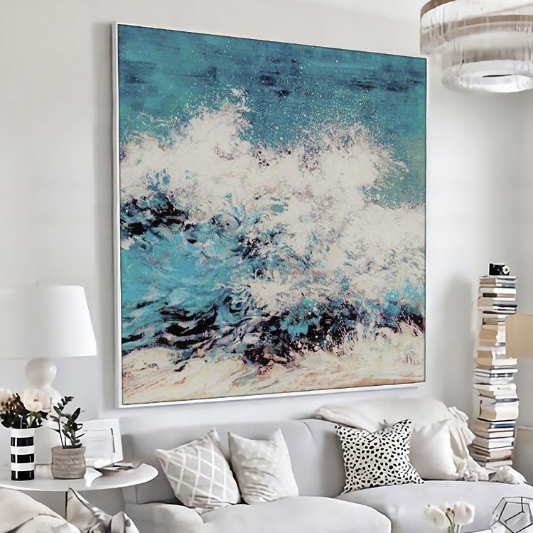 Painting Wall Art Oil Painting Canvas Abstract Hand Painted Oil Painting Large Canvas Art Original Oil Painting | Angry waves