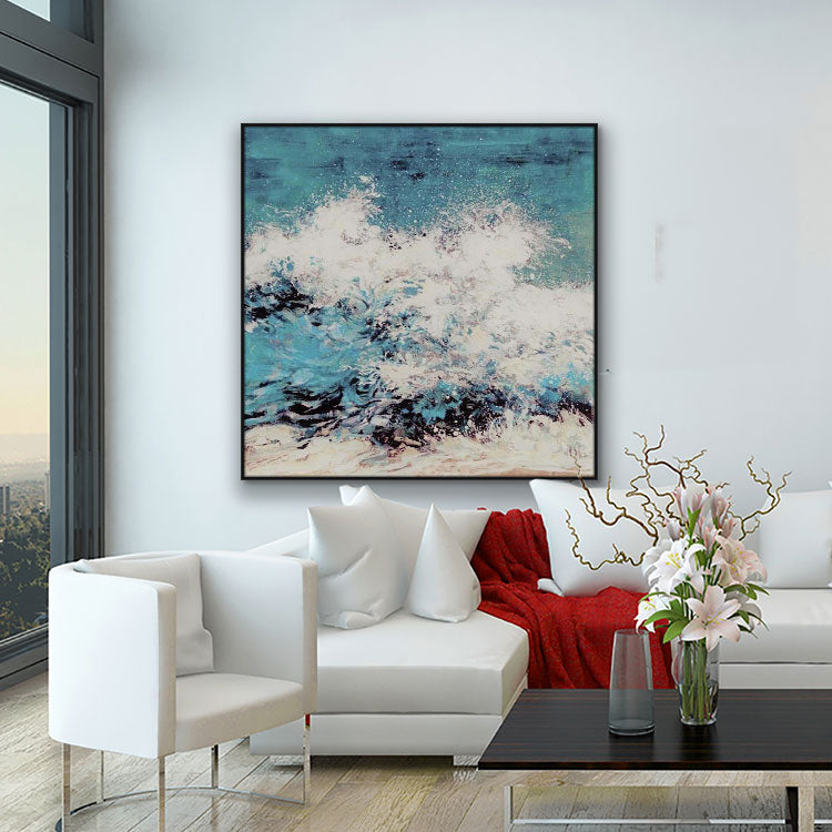 Painting Wall Art Oil Painting Canvas Abstract Hand Painted Oil Painting Large Canvas Art Original Oil Painting | Angry waves