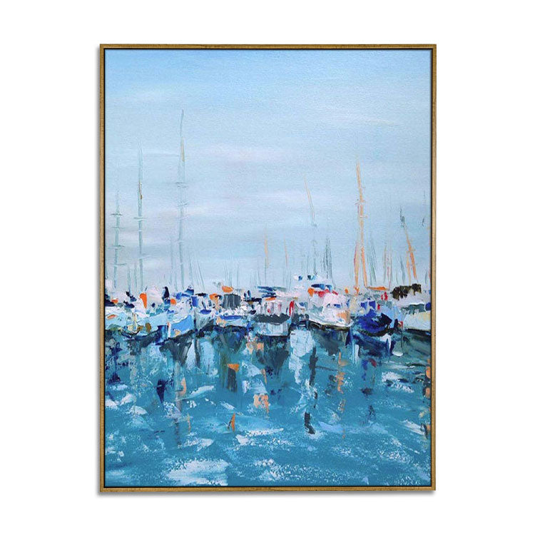 Port - Handmade Ocean Wall Art Sea Painting on Canvas