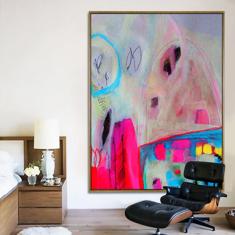 Extra Large Abstract Painting Large Wall Art Original Painting Original-Pink memory