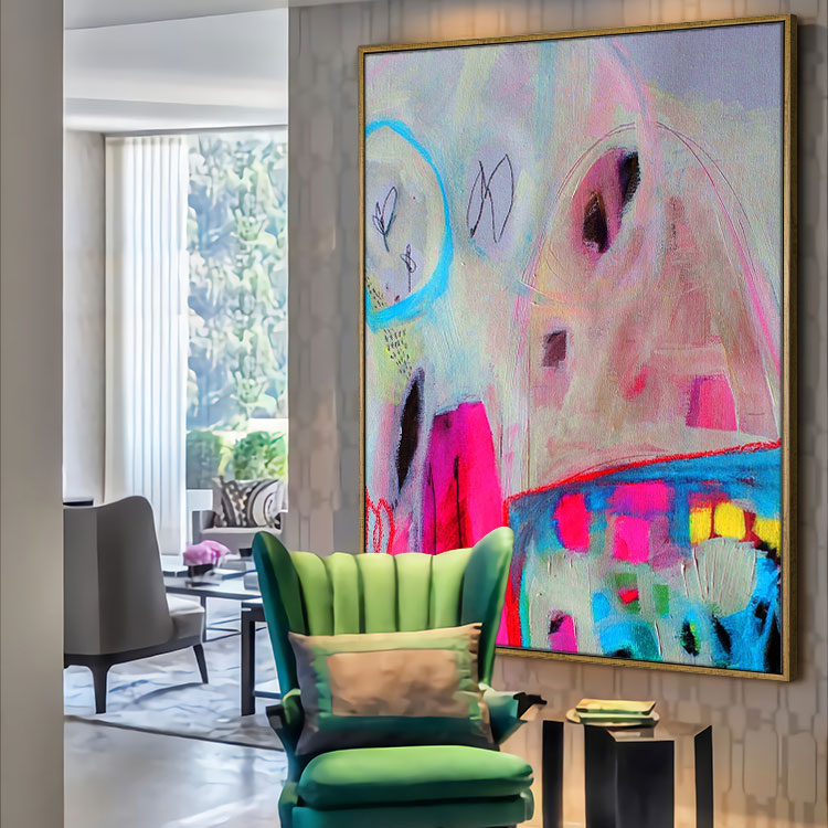 Extra Large Abstract Painting Large Wall Art Original Painting Original-Pink memory