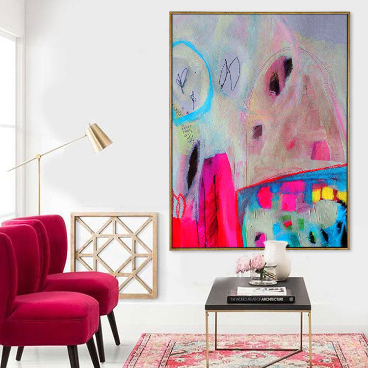 Extra Large Abstract Painting Large Wall Art Original Painting Original-Pink memory