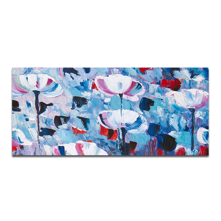 Extra Large Abstract Oil Painting Living Room Original Art Painting White And Red Painting BLue Painting | The beauty of the flowers