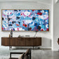 Extra Large Abstract Oil Painting Living Room Original Art Painting White And Red Painting BLue Painting | The beauty of the flowers
