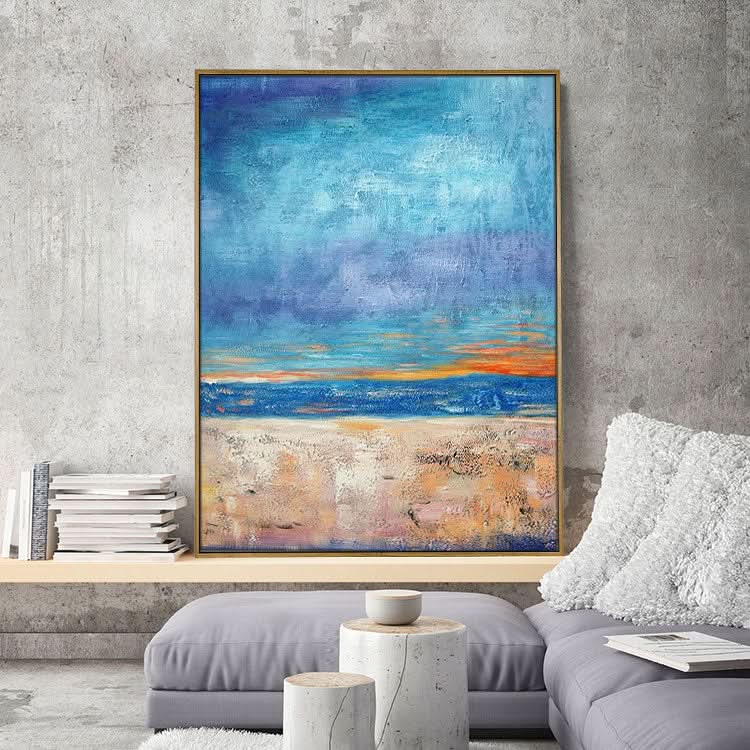 Marine Far View - Hand Painting Sea Canvas Wall Art Landscape Painting