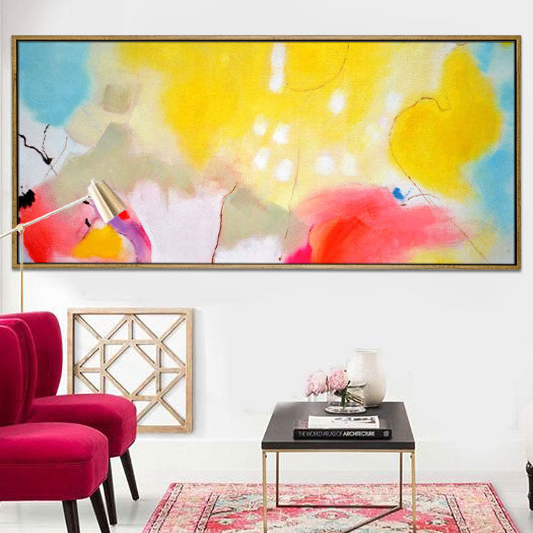 Large Painting Canvas Original Art Painting Handmade Abstract Oil Painting Living Room Orange Red Wall Art Painting | Simple Art
