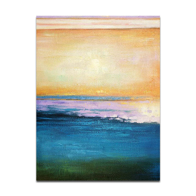 Sunset And At High Tide - Handmade Sunset Canvas Oil Painting Scenery Wall Art