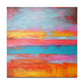 Large Canvas Art Original Orange And Red Art Blue Canvas Acrylic Abstract Texture Art | Lake