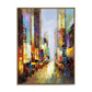 Night In City- Handmade Abstract Street Canvas Wall Art City Painting