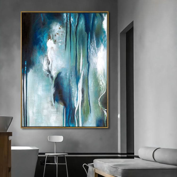 Oil Painting Canvas Abstract - Handmade Famous Abstract Art Pieces Decoration for Bathroom