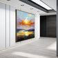 Large Modern Painting Abstract Art Canvas Office Decor  Original Art Painting | Sunrise scenery