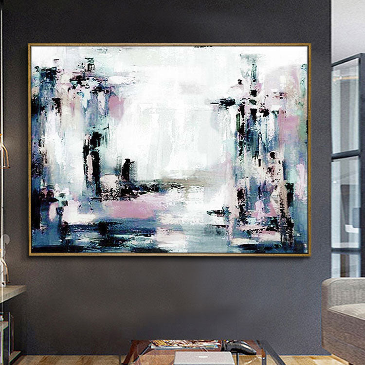 The Mountain Flowing Water - Handmade Landscape Painting Abstract Wall Art