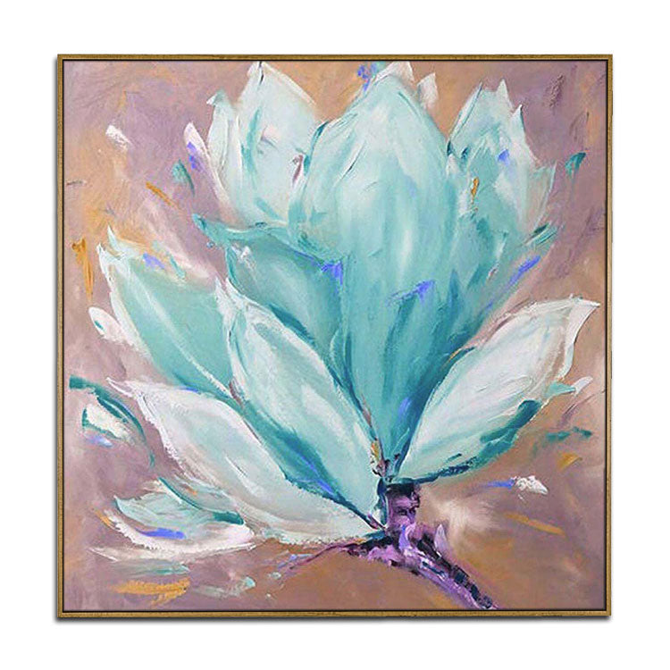 Colorful Painting White Abstract Painting Red Abstract Art Blue Wall Art Modern | Blooming flowers