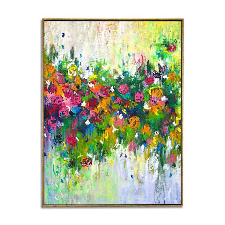 The Most Beautiful Moment Of Life - Handmade Floral Wall Painting Abstract Wall Art