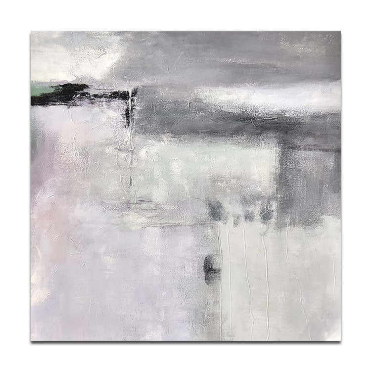 Large Abstract Oil Painting Gray Abstract Artwork Original Abstract Painting | Distant places