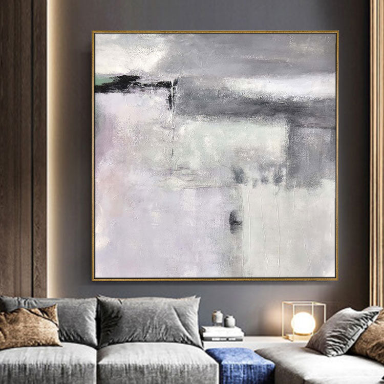 Large Abstract Oil Painting Gray Abstract Artwork Original Abstract Painting | Distant places