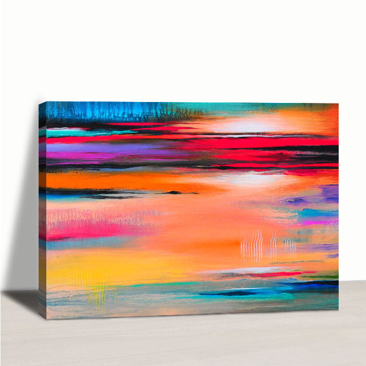 Sunset Glow - Hand Made Sunset Wall Art Natural Scenery Oil Painting on Canvas