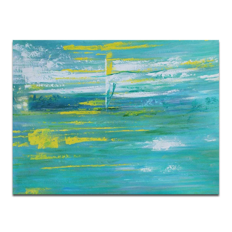 The Breeze Is Blowing And The Clouds Are Drifting - Handmade Landscape Wall Art Abstract Oil Painting on Canvas