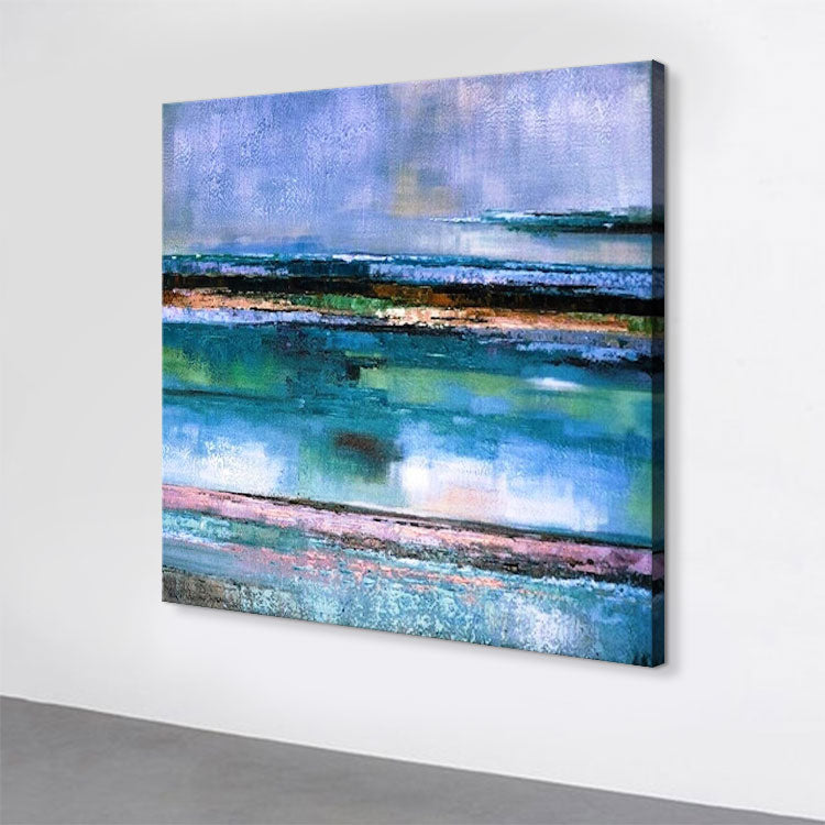 Large Modern Painting Oil Hand Painting Modern Paintings Large Blue Painting | Moonlight and the Sea