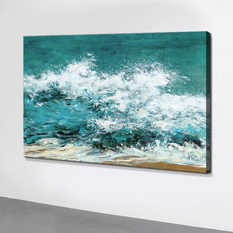 Tumbling Wave - Handmade Ocean Wall Art Scenery Wall Painting on Canvas Print