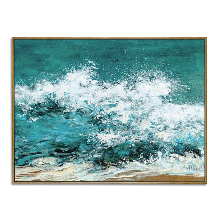 Tumbling Wave - Handmade Ocean Wall Art Scenery Wall Painting on Canvas Print